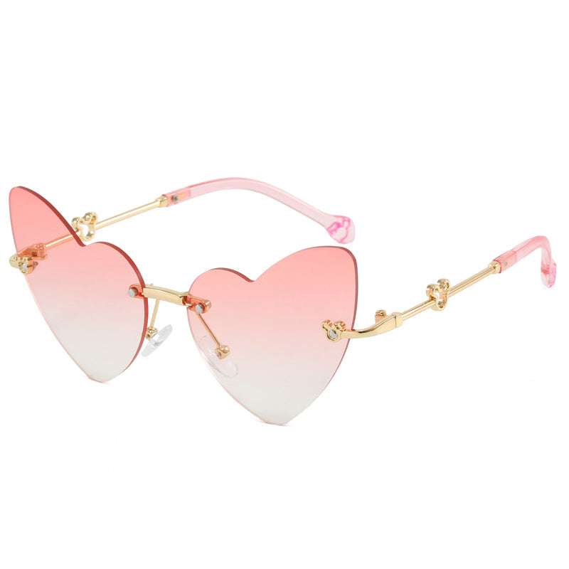 Damen Herzförmige Sonnenbrille mit verziertem Rahmen Brehn