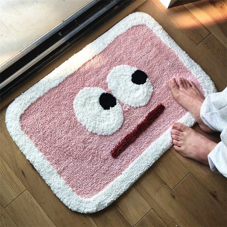 Plush Cartoon Tiger Absorbent Bath & Entry Rug with Non-Slip Backing