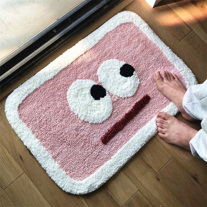 Plush Cartoon Tiger Absorbent Bath & Entry Rug with Non-Slip Backing
