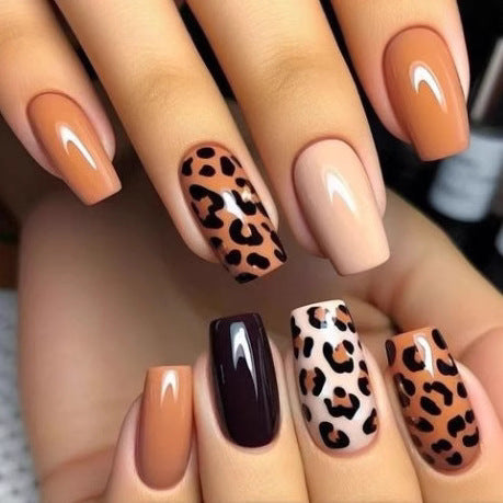 Trendige Leoparden-Print Nagelkunst-Fextensions Brehn