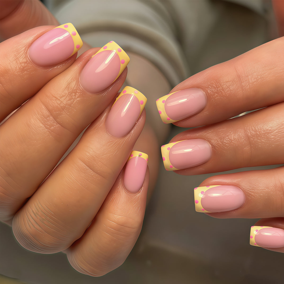 Stilvolles Punktemuster Französische Spitze Nagelkunst Set Brehn