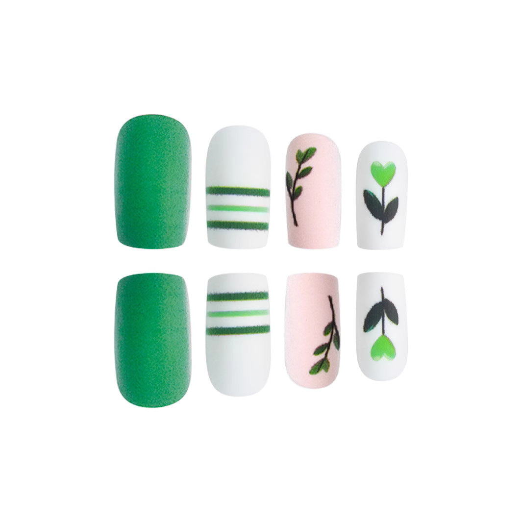 Botanische Themen Presse-On-Nagelkunst Brehn
