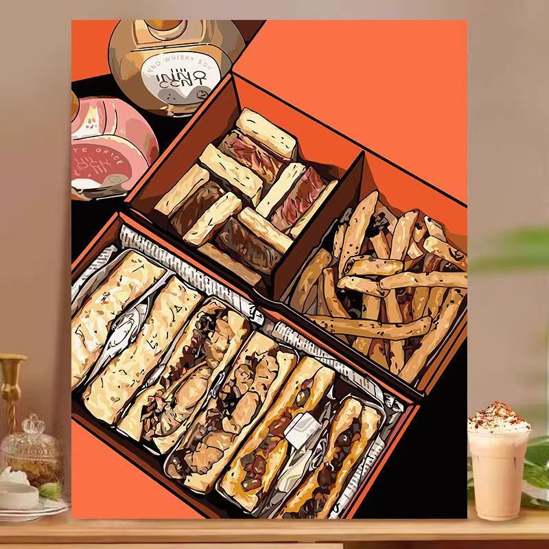 Dessert-inspiriertes dekoratives Leinwandkunstwerk Brehn