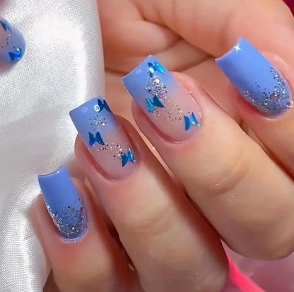 Floral Glitter Acryl Nagelkunst Verbesserungen Brehn