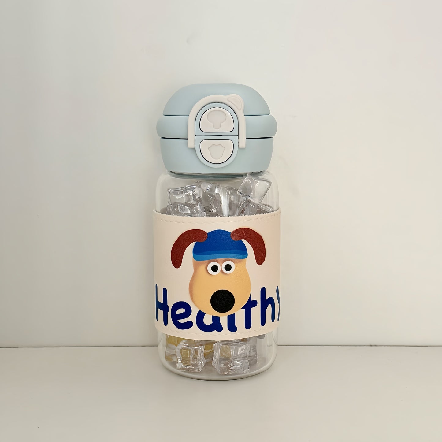 Damen Trinkflasche mit kreativem Motiv und integriertem Strohhalm Brehn