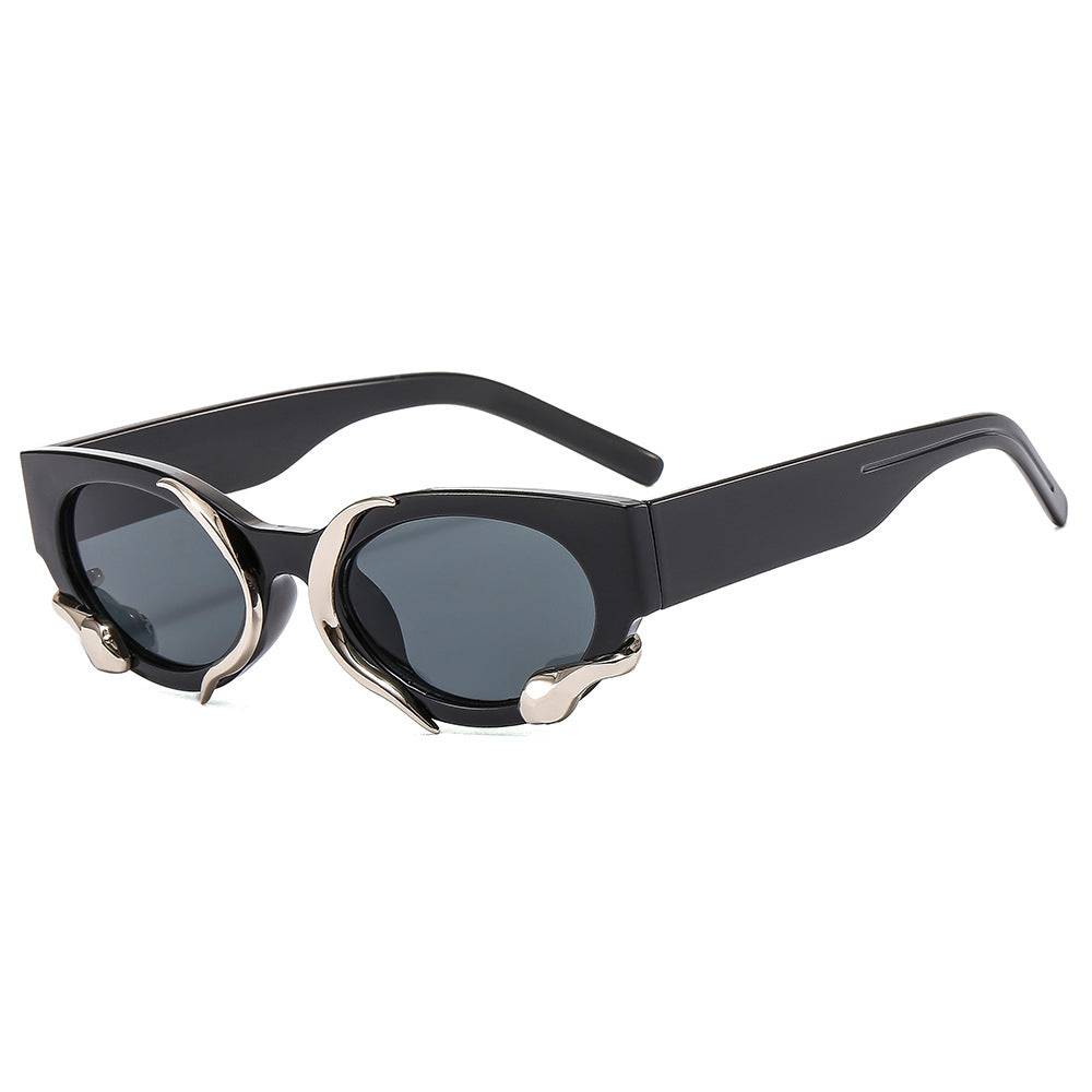 Damen Designer-Sonnenbrille mit einzigartigem, skulpturalem Rahmen Brehn