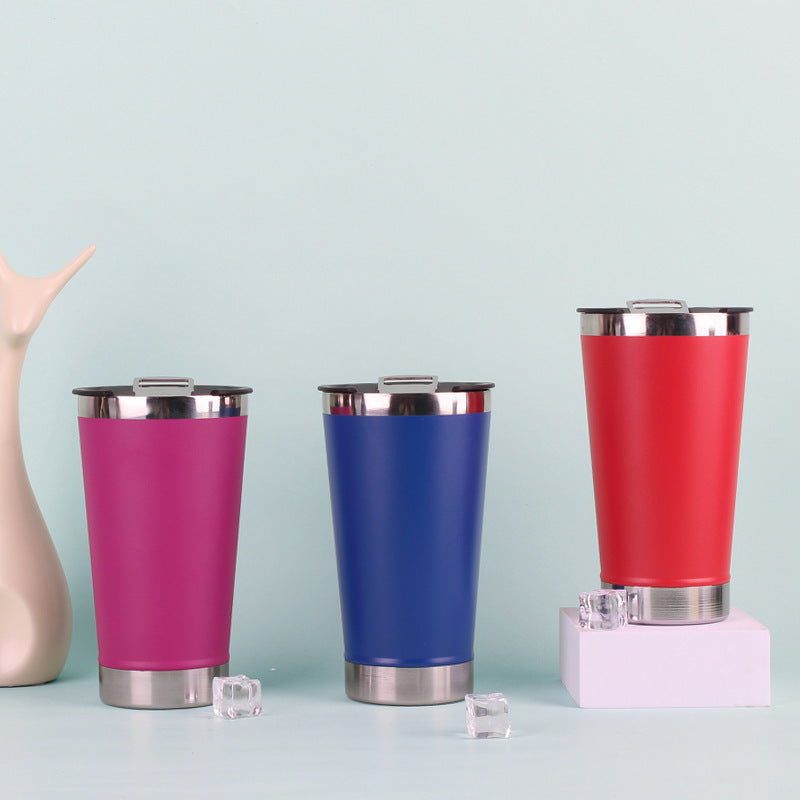 Unisex Isolierter Edelstahl-Trinkbecher mit Deckel und Anti-Rutsch-Beschichtung Brehn