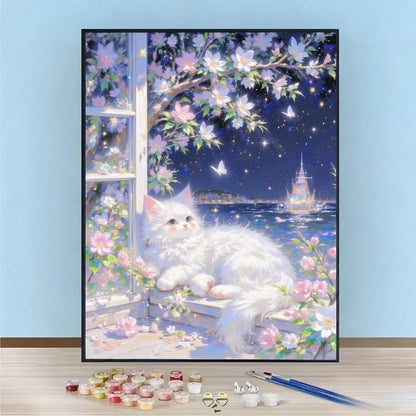DIY-Katzen-Themen Malen nach Zahlen Kunst-Kit Brehn