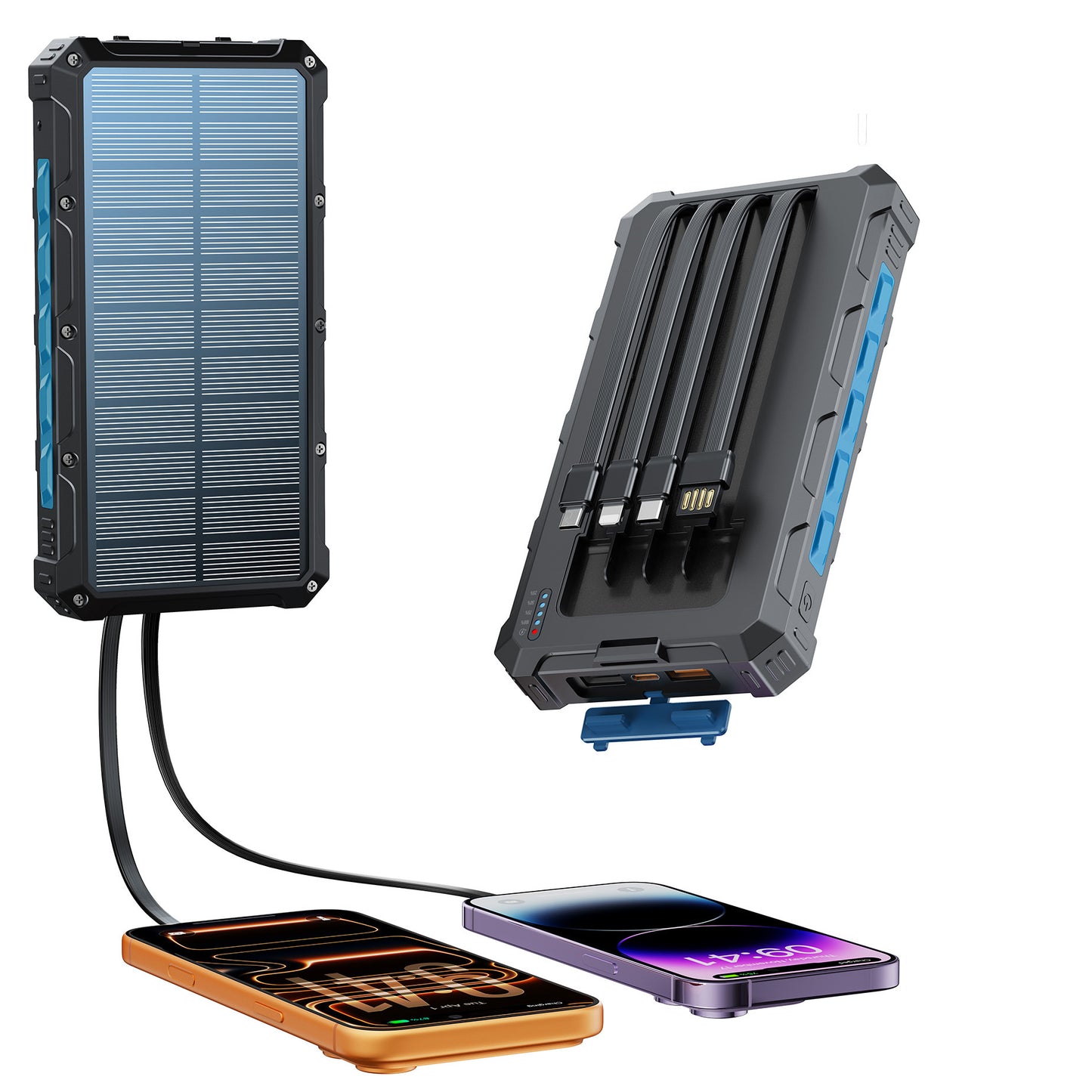 Multifunktionales Solar-Powerbank mit Schnellladefunktion Brehn