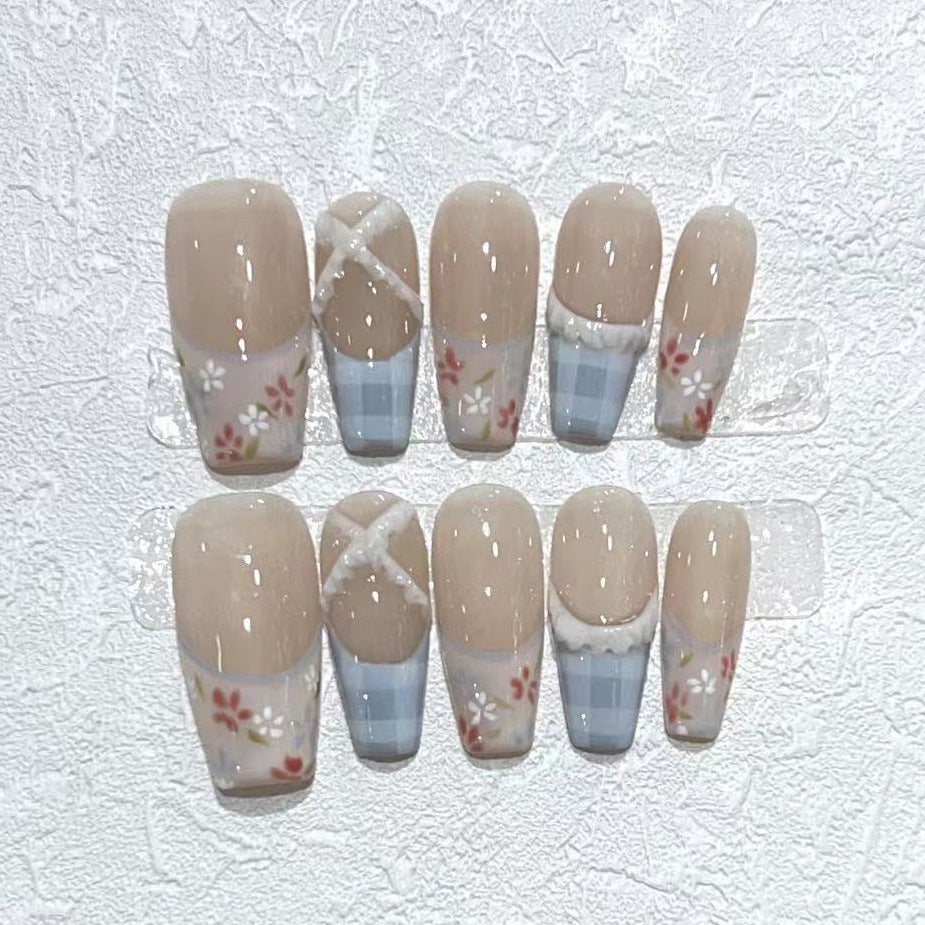 Florales Design Acryldruck-Nagelset Brehn