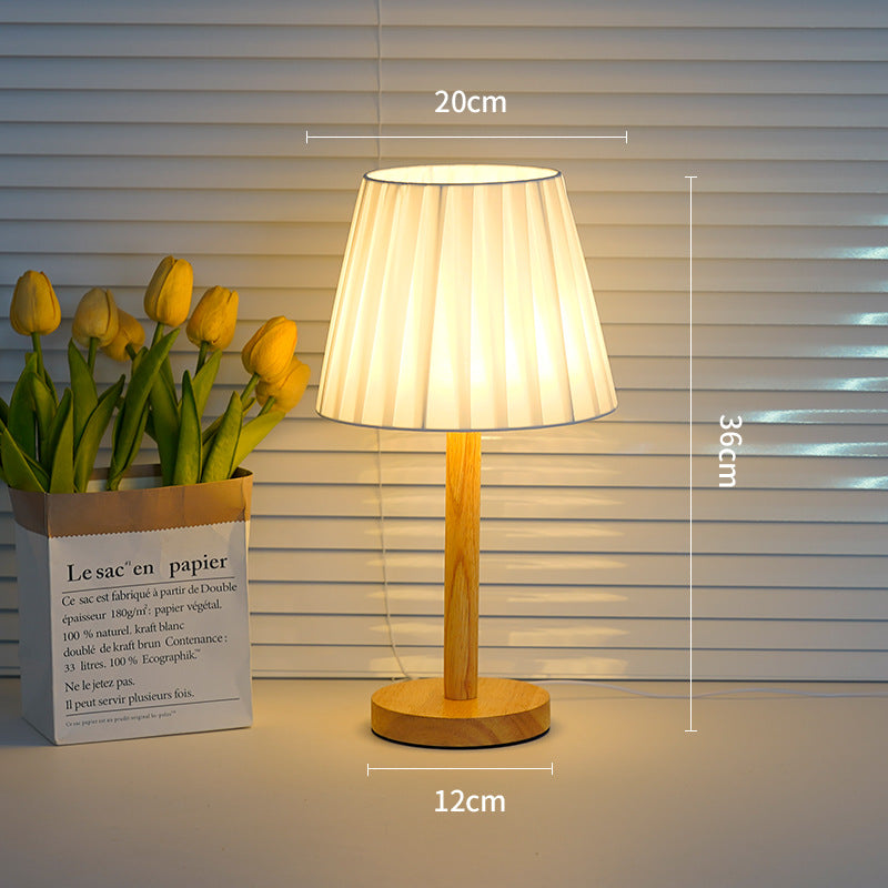 Elegante Stoffschirm Tischlampe