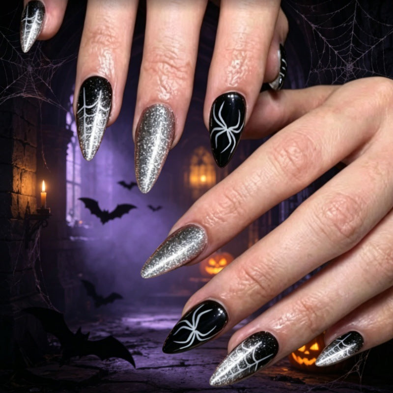 Halloween-Themen-Spinnen-Design Press-On Nägel Brehn