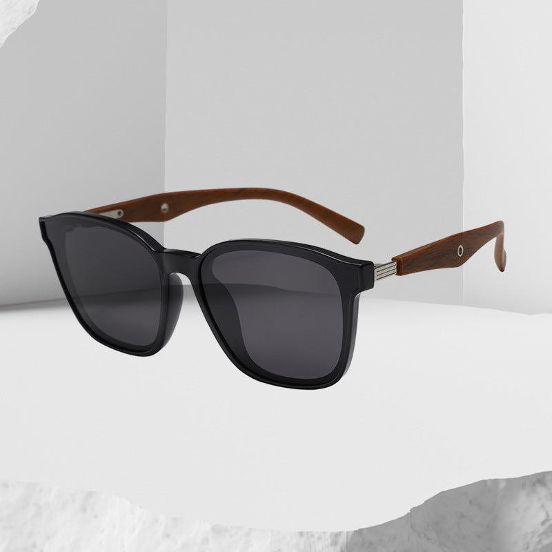 Damen stilvolle oversized Sonnenbrille mit hölzernen Akzenten Brehn