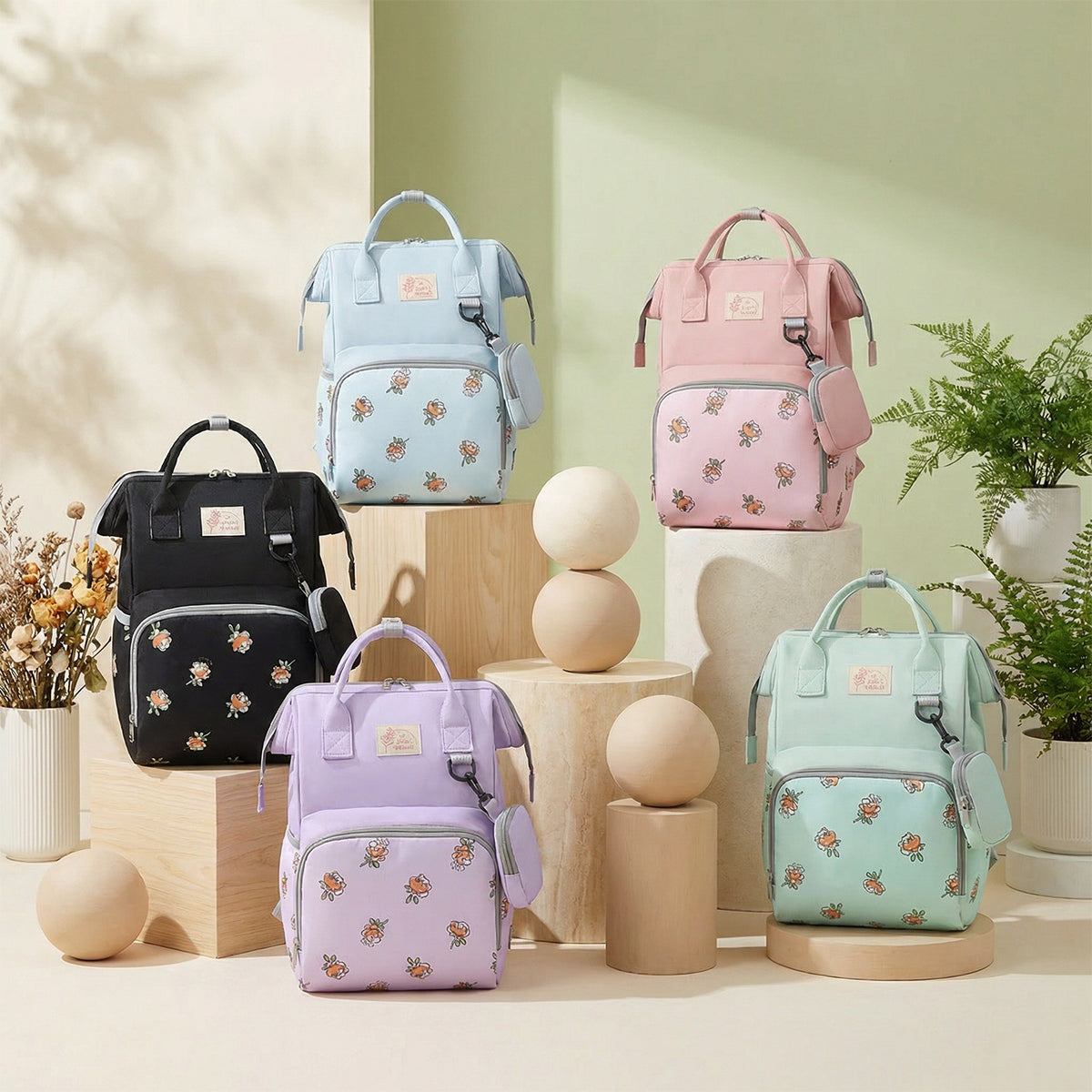 Stilvoller Rucksack mit floralem Muster Brehn