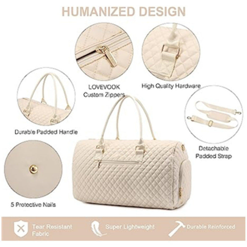 Quilted Weekender Duffle Bag Brehn