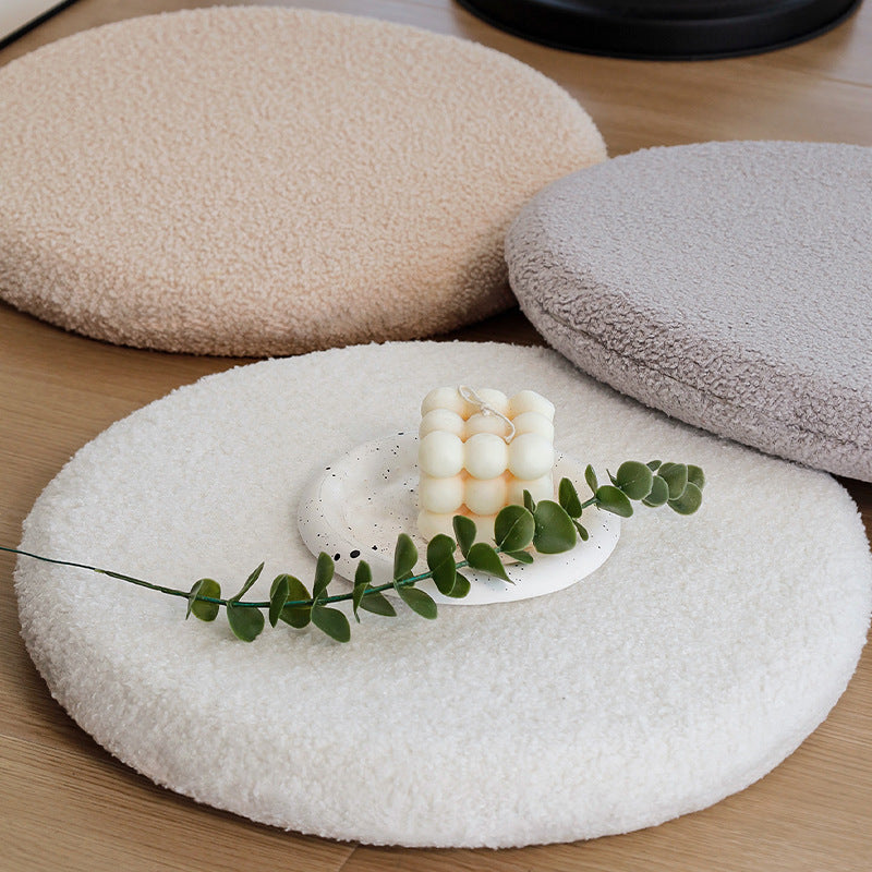 Rundes Sitzkissen aus Teddyfleece mit rutschfester Unterseite Brehn