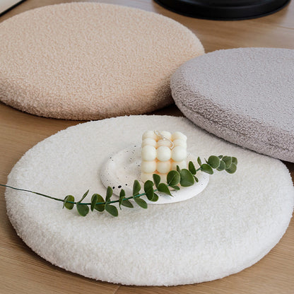 Rundes Sitzkissen aus Teddyfleece mit rutschfester Unterseite Brehn