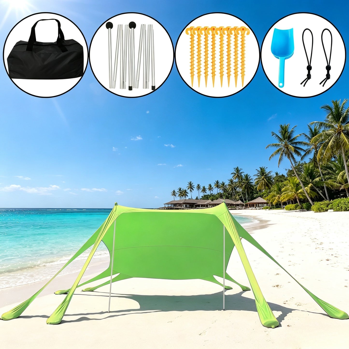 Tragbare Strand-Schatten-Kuppel Brehn