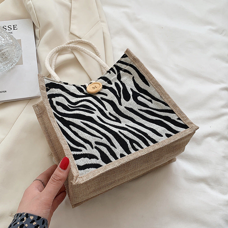 Hahnentrittmuster Canvas Tote Bag