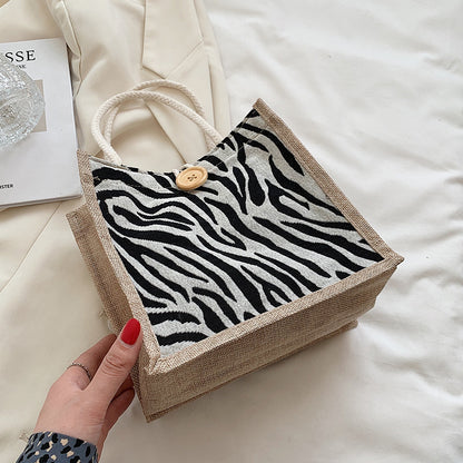 Hahnentrittmuster Canvas Tote Bag