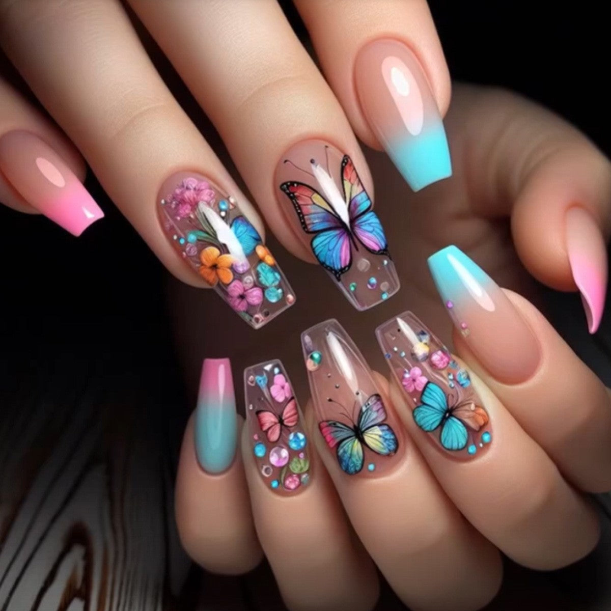 Künstlerisches Schmetterling Nageldekorationsset Brehn