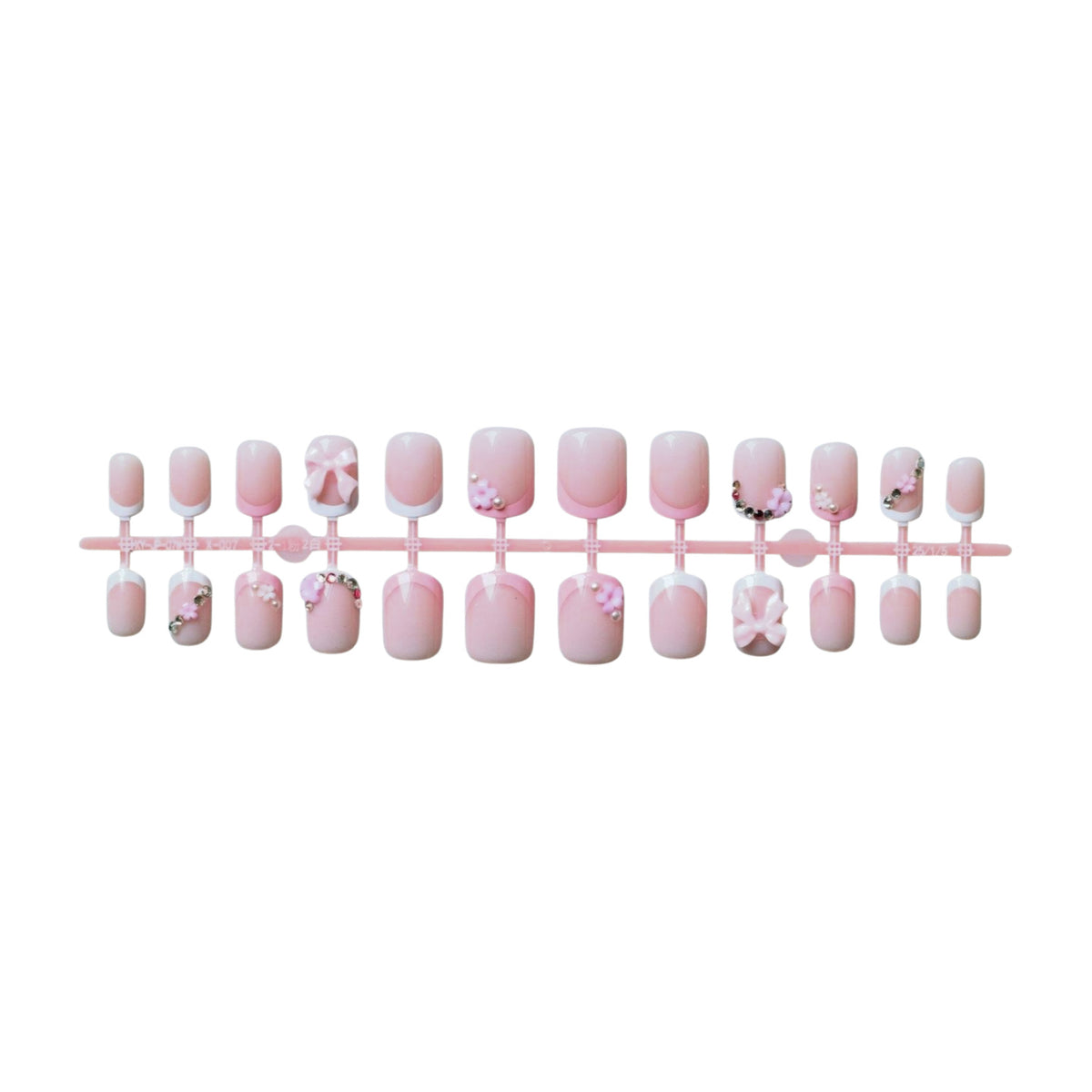 Florale und Edelstein Akzent Nagelkunst Set