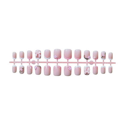 Florale und Edelstein Akzent Nagelkunst Set