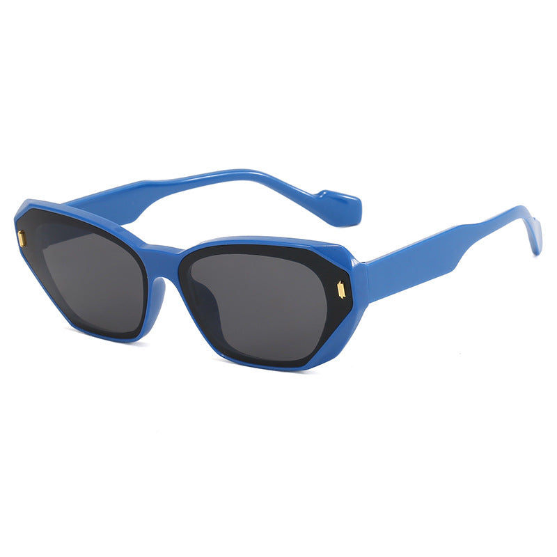 Damen geometrische Designer-Sonnenbrille mit markantem Rahmen Brehn