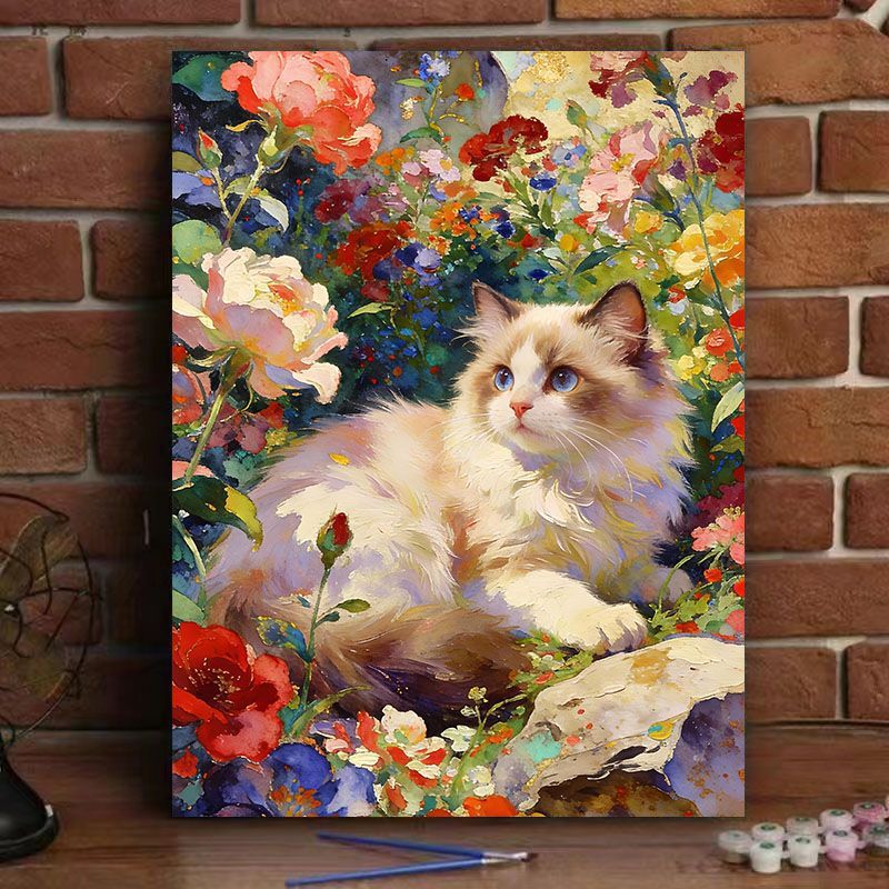 Kat-Themen Blumen Leinwand Kunstdruck Brehn