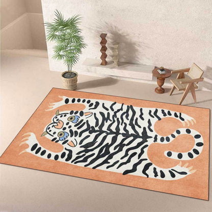 Verspielter Tiger-Themen-Teppich