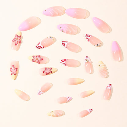 Dekorativer Floral Acryl Nagelkunst Brehn