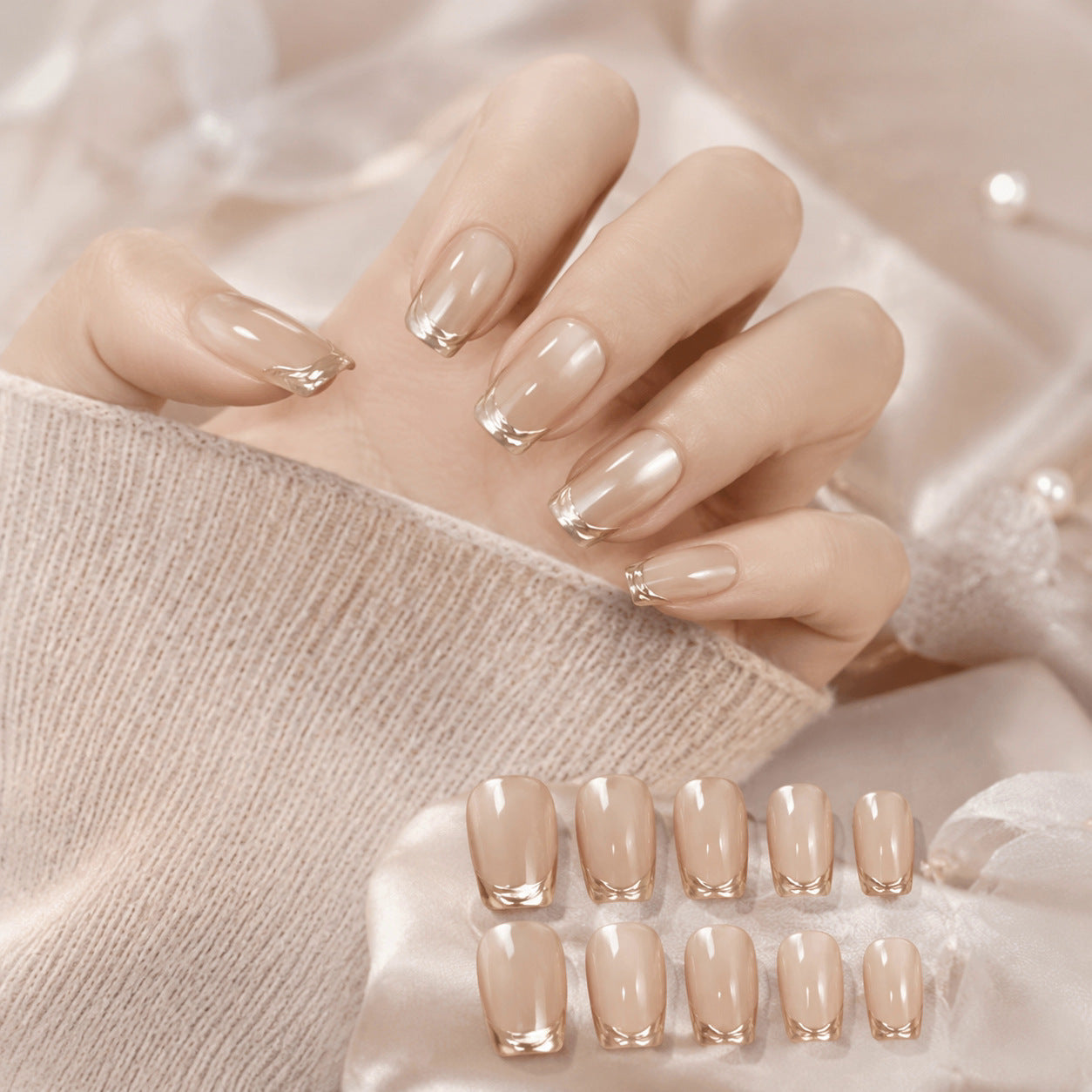 Elegantes French Tip Press-On Nagelset Brehn 1787380647
