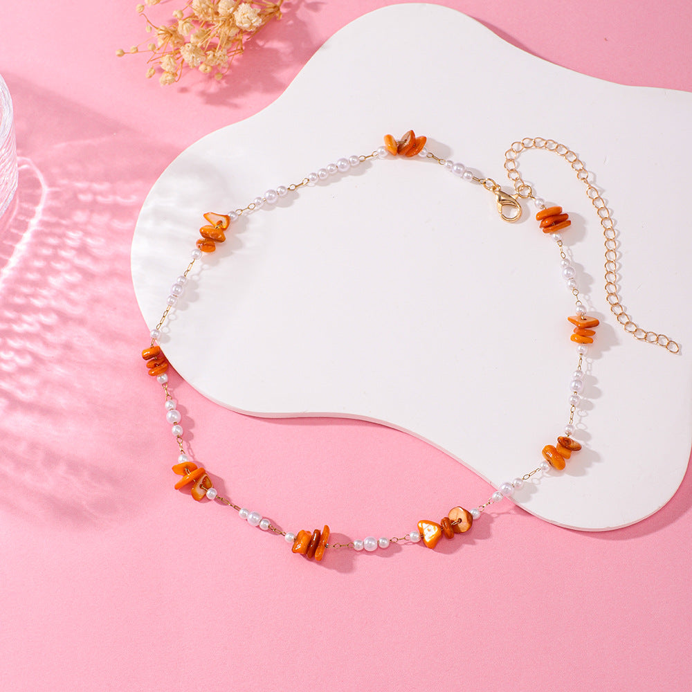 Elegante florale Perlenkette Brehn