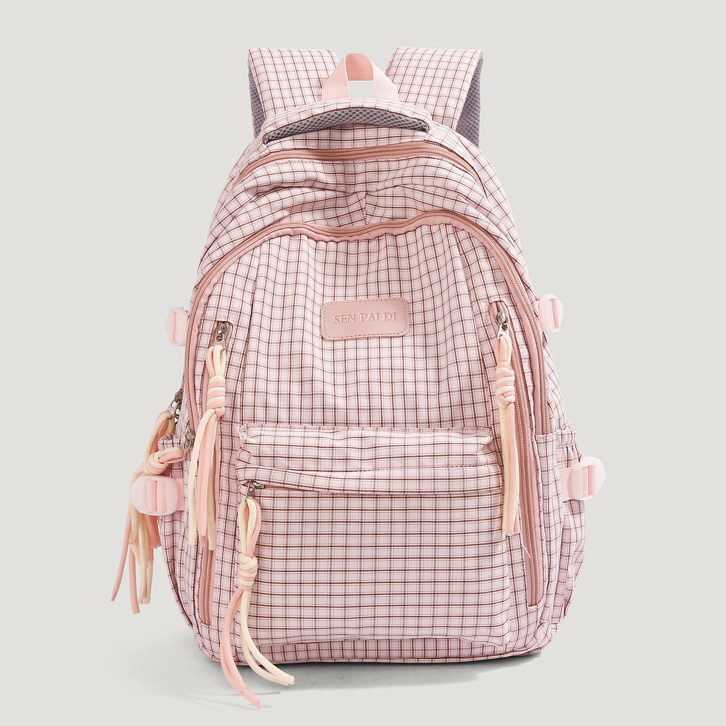 Stylischer kariert Multi-Taschen Rucksack