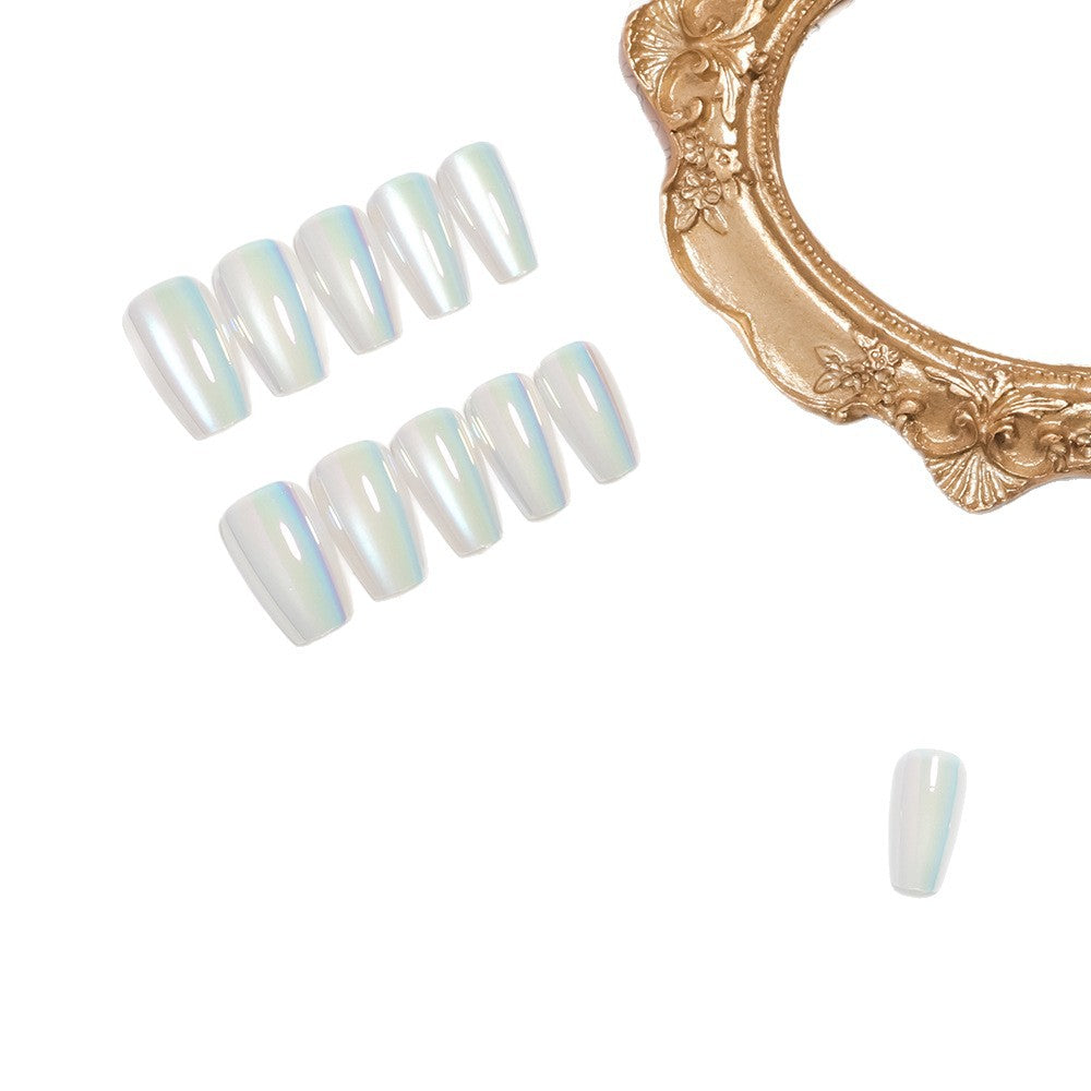 Iridescent Glossy Press-On Nail Set Brehn
