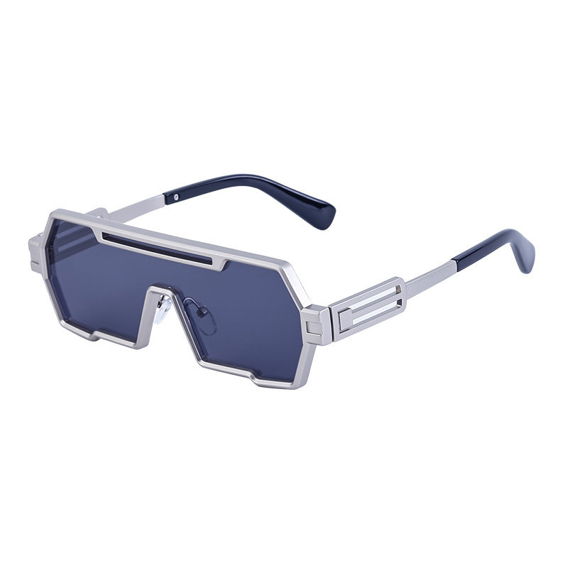 Damen modische Sonnenbrille im futuristischen Design mit breitem Rahmen Brehn