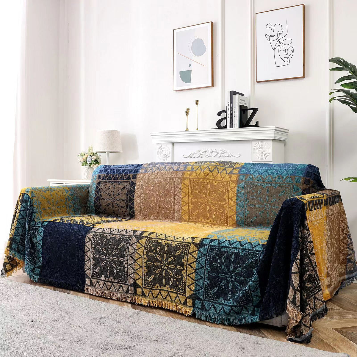 Geometrisch gemustertes dekoratives Sofaüberwurf