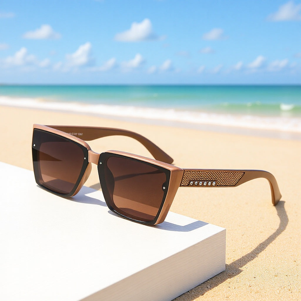 Damen stilvolle Sonnenbrille mit funkelnden Akzenten Brehn