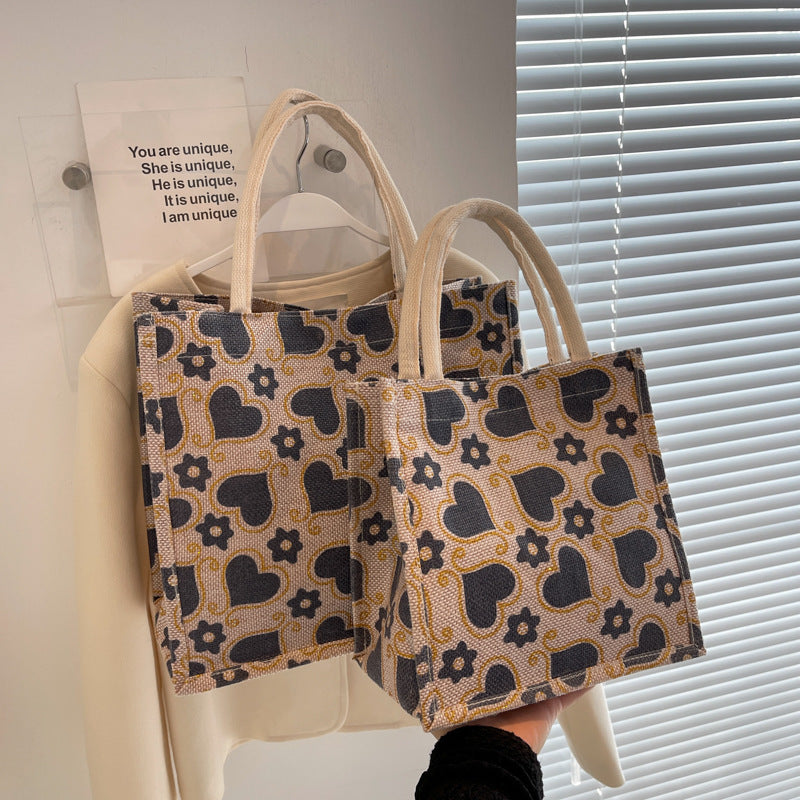 Lässige Tote-Tasche mit Herzmuster