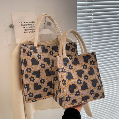 Lässige Tote-Tasche mit Herzmuster