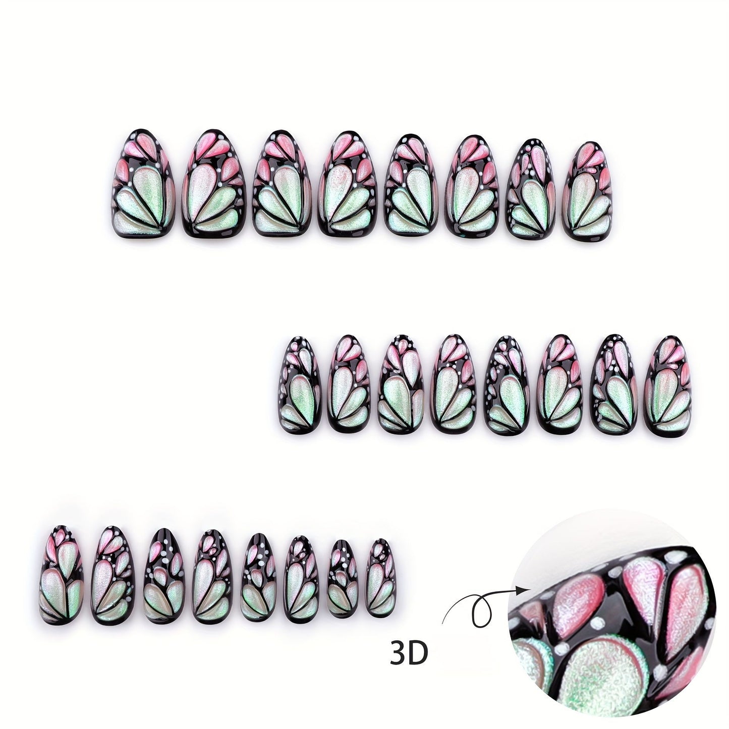 Künstlerische Schmetterling Nagelkunst Brehn