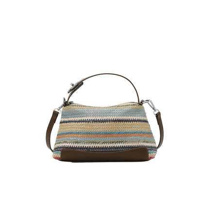 Stylische gestreifte gewebte Handtasche
