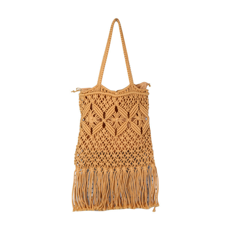 Handgefertigte Makramee Tasche mit Quasten Brehn