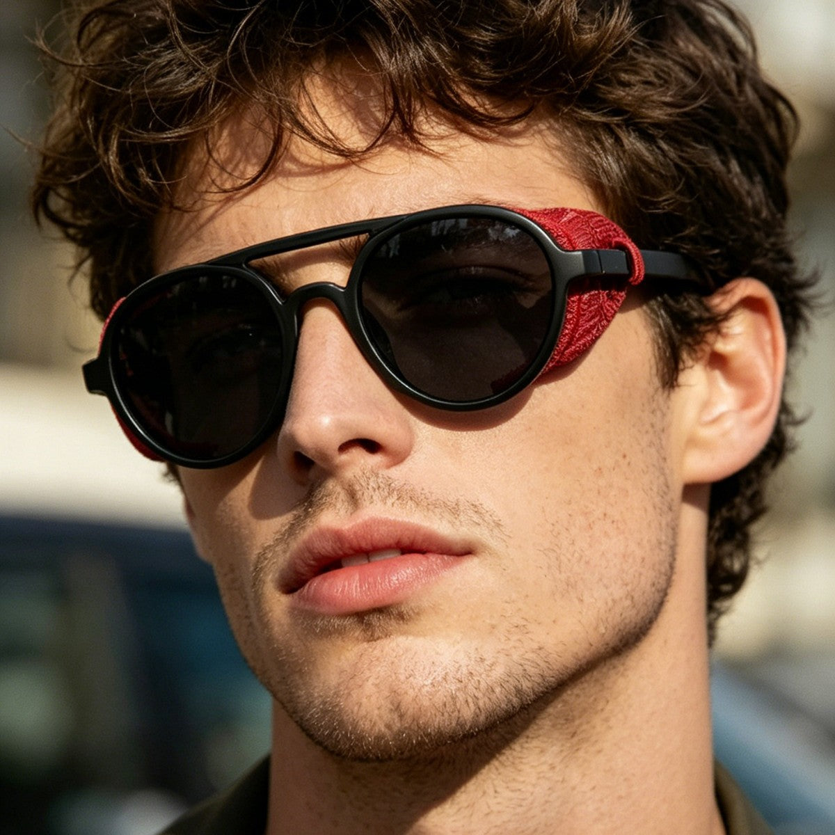 Damen trendige Fashion-Sonnenbrille mit innovativem  Rahmenbrett Brehn