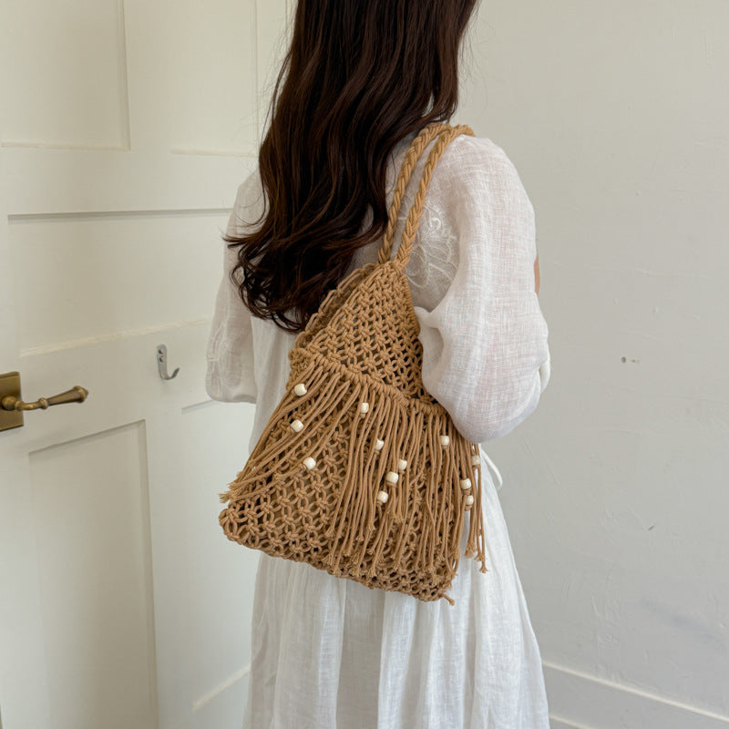 Handgefertigte Makramee Tasche mit Quasten Brehn