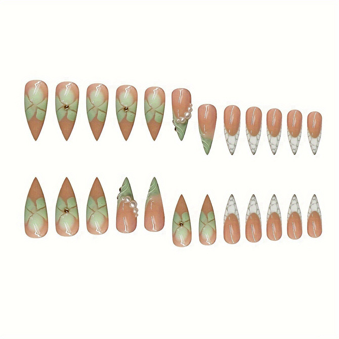 Dekorative Stiletto Press-On Nagelerweiterungen Brehn