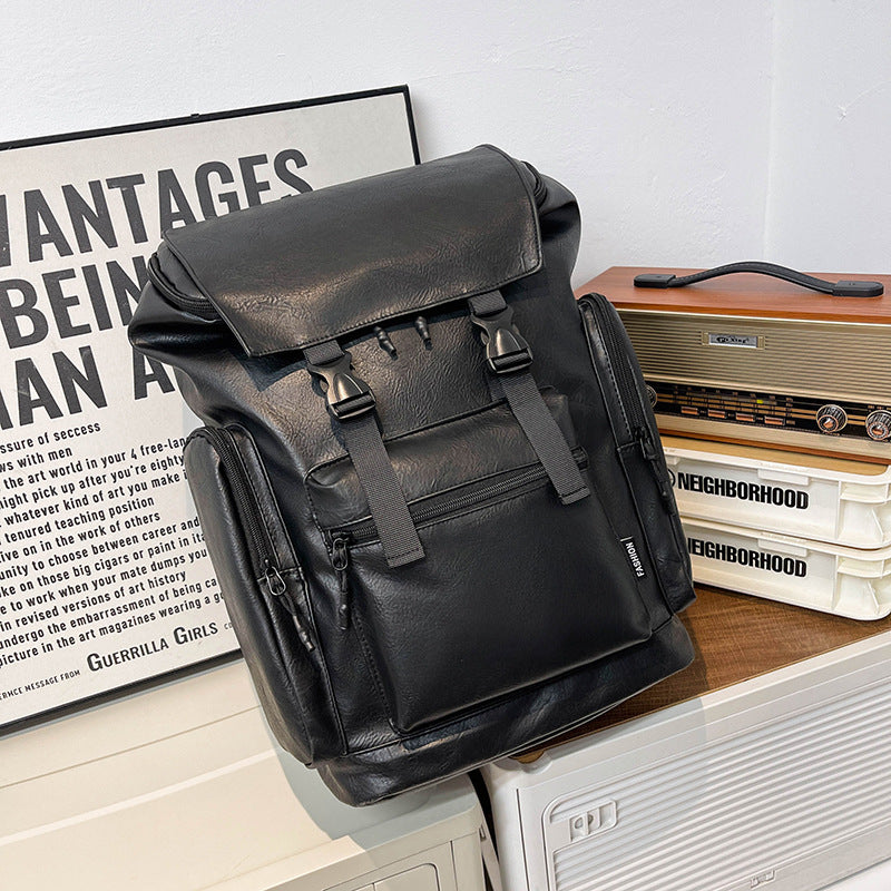 Vintage Stil Leder Rucksack Brehn