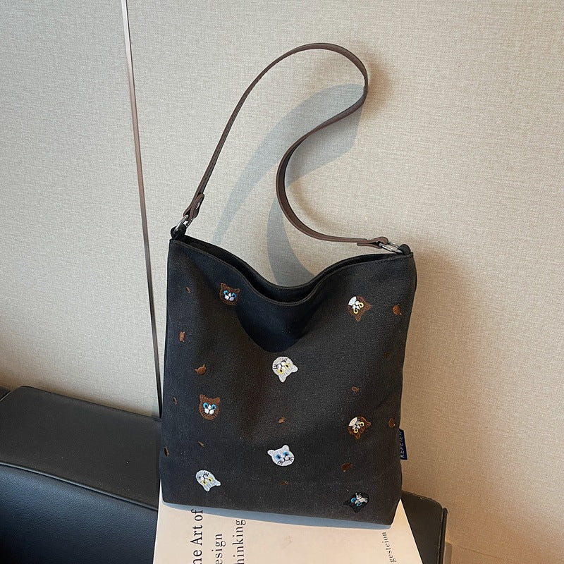 Spaß bestickter Charakter Schulrucksack Tasche