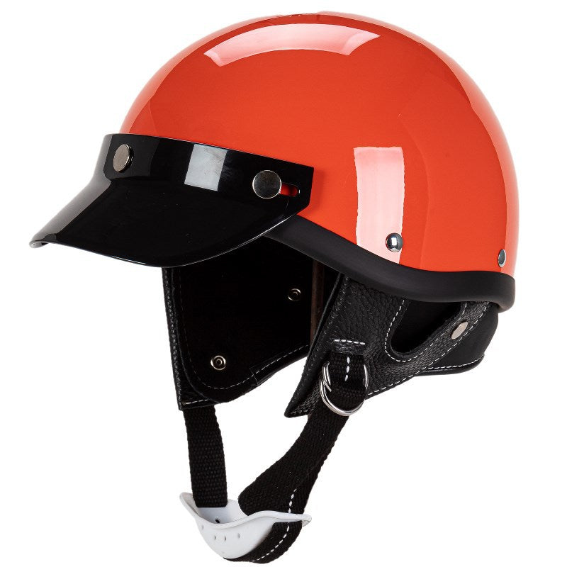 Klassischer Motorrad-Halbschalenhelm mit Visier Brehn