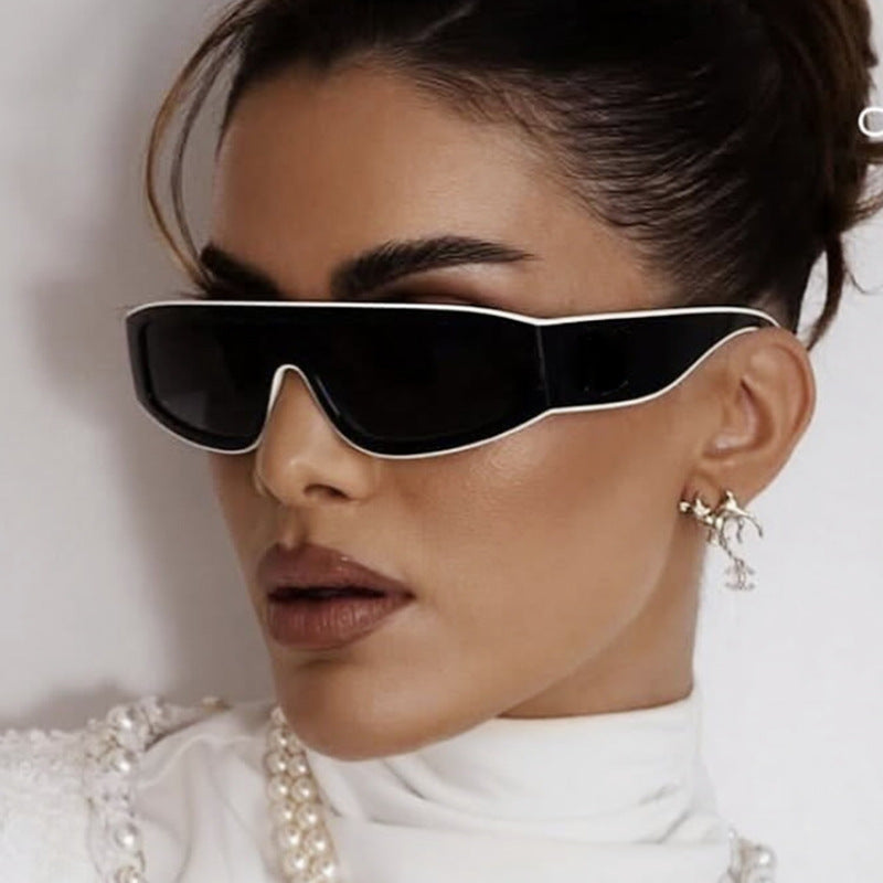Damen modische Sportsonnenbrille mit innovativem Design und breitem Rahmen Brehn